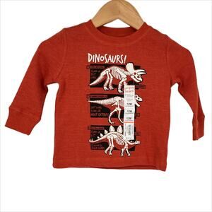 Jumping Beans Toddler Boys Dinosaurs Thermal T-Shirt in Rust Size 12 Months
